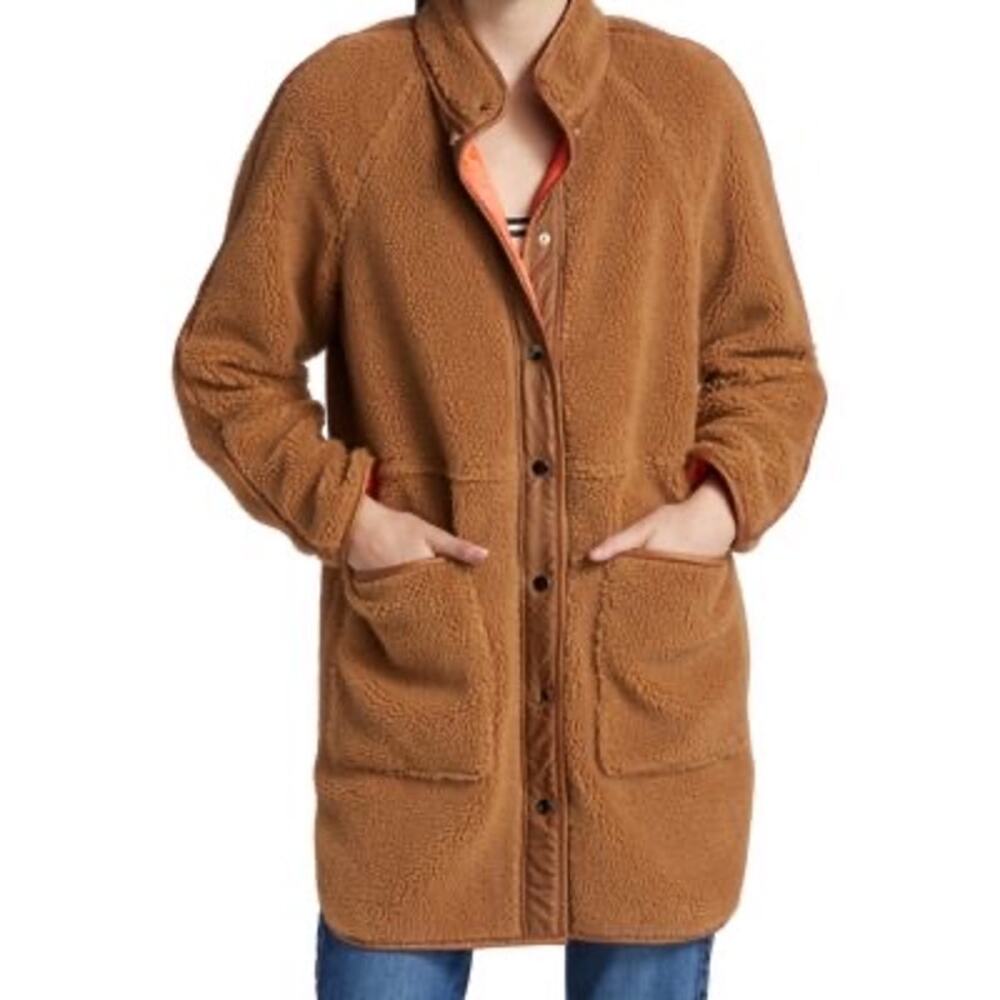 Veronica Beard Sullie Teddy Coat Tan Faux Shearling Sherpa Jacket Women’s L - Picture 2 of 11